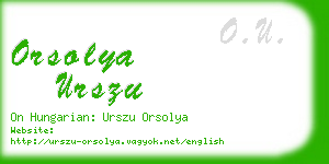 orsolya urszu business card